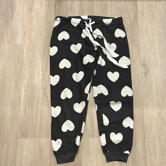 PRIMARK HEART SHAPED FLEECED PJ BOTTOM - Picture 1 of 3